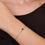 Bracelet 750/18 K White Gold with Sapphire 4 Prongs - 4.7052.S1