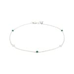 Bracelet or gris 750/18 ct avec émeraudes & diamants 0.06 ct H/si