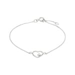 Armband 750/18 K Weissgold mit Zirkonia, Herz