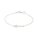 Bracelet or gris 750/18 ct avec zircone, Infinity