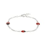 Armband 925 Silber rhodiniert 14cm, Marienkäfer