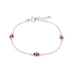 Bracelet 925 Silver rhodium-plated 14cm, Ladybird