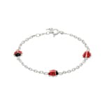 Armband 925 Silber rhodiniert 14cm, Marienkäfer