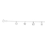 Armband 925 Silber rhodiniert 18cm, Sterne