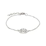 Armband 925 Silber rhodiniert 19cm, Blume