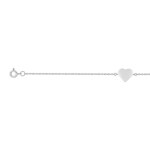Bracelet Argent 925 rhodié 19cm, Cœur
