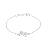 Bracelet 925 Silver rhodium-plated 19cm, Bow tie
