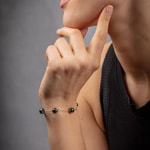 Bracelet 925 Silver rhodium-plated with Hematite 19cm - 301929B