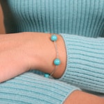 Bracelet 925 Silver rhodium-plated with Turquoise 19cm - 333198