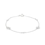 Armband 925 Silber rhodiniert mit Zirkonia 18cm, Sterne