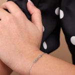 Armband 925 Silber rhodiniert mit Zirkonia 19cm - ABA142Z18