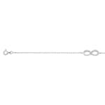 Bracelet 925 Silver rhodium-plated with Cubic Zirconia 19cm, Infinity