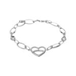 Armband 925 Silber rhodiniert Herz mit Zirkonia - AB925026