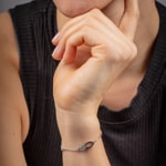 Armband 925 Silber rhodiniert mit Zirkonia schwarz / weiss 18cm - ASBW43NZ8