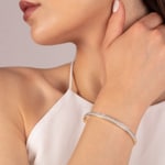 Bracelet jonc or jaune 750/18 ct avec diamants 0.69 ct H/si - AR-20106-GG