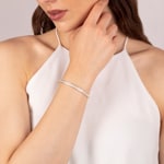 Bracelet jonc or jaune 750/18 ct avec diamants 0.69 ct H/si - AR-20106-GG