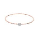 Bangle 750/18 K Rose and White Gold with Diamonds 0.12 ct H/si