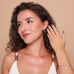 Armreif 750/18 K Rosé-/ Weissgold mit Diamanten 0.12 ct H/si - AR-1560092-RG