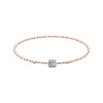 Bangle 750/18 K Rose and White Gold with Diamonds 0.12 ct H/si