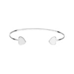 Bracelet Jonc ouvert Argent 925 rhodié 58 x 48mm, Cœur