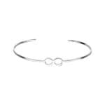 Armreif offen 925 Silber rhodiniert 58 x 48mm, Infinity