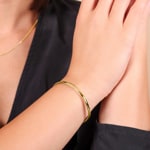 Bracelet Jonc ouvrant ovale or jaune 750/18 ct 3mm - 52x62mm - 374.3PM