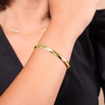 Armreif oval 750/18 K Gelbgold verziert 6mm - 54x60mm - 378