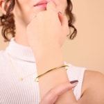 Round Bangle Solid 750/18 K Yellow Gold - 358.225