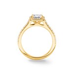 Asscher bague diamant halo or jaune 750/18 ct 1.33 ct G/si - RI-6541-03-GG
