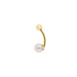 Navel Piercing 750/18 K Yellow Gold with Freshwater Pearl - 767011PG