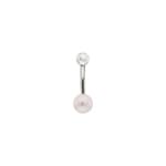 Piercing de nombril or gris 750/18 ct, avec perle de culture d'eau douce