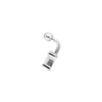 Navel Piercing 925 Silver rhodium-plated with Cubic Zirconia - 308038.1