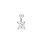 Navel Piercing 925 Silver rhodium-plated with Cubic Zirconia - 308038.1