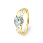 Blautopas Ring 375/9 K Gelbgold rhodiniert