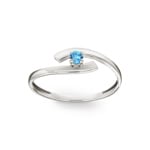 Bague topaze bleue or gris 375/9 ct - 09FA501GT