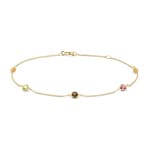 Blush 14ct Gold Citrine and Smoky Quartz Charm Bracelet - 2266YFC