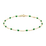 Blush 14ct Gold Green Resin Stone Bracelet