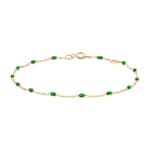 Blush 14ct Gold Green Resin Stone Bracelet