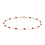 Blush 14ct Gold Red Resin Stone Station Bracelet