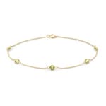 Blush 14ct Gold Peridot Charm Bracelet