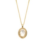 Blush 14ct Gold Vintage-Style Oval Gemstone Necklace - 3169YMQ