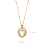 Blush Collier 14k Gelbgold mit Doublette aus Perlmutt mit Bergkristall - 3169YMQ