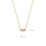 Blush Collier 14k Gelbgold mit drei Ringen und Pavé-Zirkonia - 3136YZI