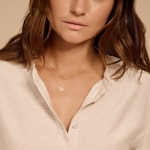 Blush Collier 14k Gelbgold mit drei Ringen und Pavé-Zirkonia - 3136YZI