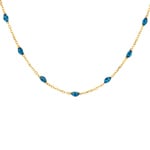 Blush 14ct Gold Blue Resin Bead Station Necklace