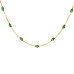 Blush 14ct Gold Green Resin Station Necklace