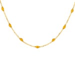 Blush 14ct Gold Amber Resin Bead Station Necklance