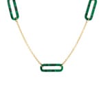 Blush Collier 14k Gelbgold mit Malachit