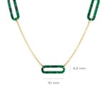 Blush 14ct Gold Malachite Paper Clip Necklace - 3204YMA