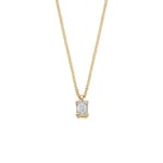 Blush 14ct Gold 0.20ct Lab Diamond Emerald Cut Pendant Necklace